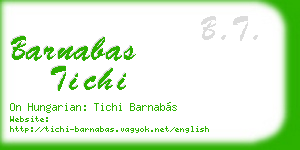barnabas tichi business card